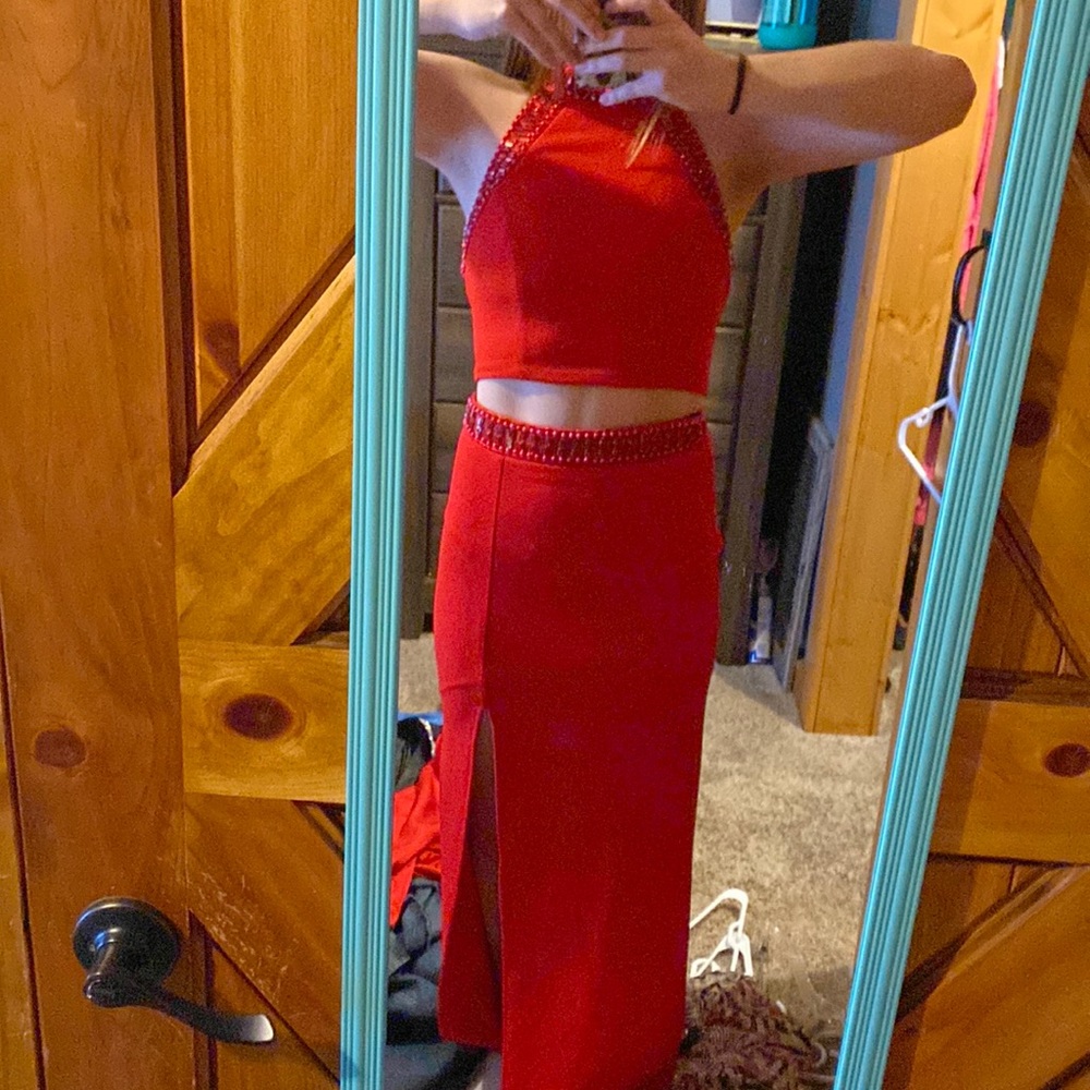 Red prom dress size 3/4
